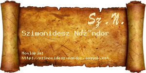 Szimonidesz Nándor névjegykártya
